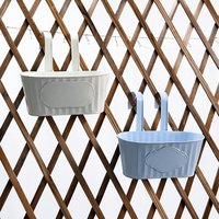 Jardinière suspendue ovale de style nouveau avec double crochet, design détachable pour balcon, utilisation intérieure/extérieure, pot de fleurs