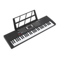 Badu 61-Keys Piano Keyboards Musical Keyboard New Semi-Professional Digital Synthesizer for Children Plastic Material Black/Pink