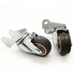 Furniture Casters 1.5 Inch U Shaped <b>Swivel</b> With Brake TPR Silent Wheel Single Bearing Grey 38mm - Product Image 2