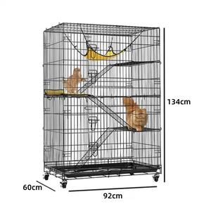 Cage d'embarquement pour chat double en métal massif avec plateau en plastique Cage pour chat d'occasion à vendre - Product Image 4