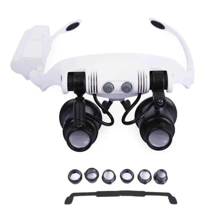 New Mũ Bảo Hiểm Kính Binocular Dental Loupes Loupes Magnifying Glass với ĐÈN LED Ánh Sáng