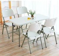 Meilleur choix de produits Table pliante en plastique de 4 pieds Table pliante en plastique blanche en granit portable à usage intensif pour l'intérieur et l'extérieur