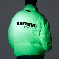 Veste matelassée pour homme personnalisée, vêtements d'hiver pour homme, veste en duvet d'oie qui brille dans le noir