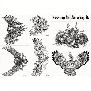 สติกเกอร์ลายสักกันน้ำแบบชั่วคราวสำหรับผู้ชายและผู้หญิง ลายสักน้ำผลไม้ติดทนนาน สีดำ กึ่งถาวร ลดราคา - Product Image 2