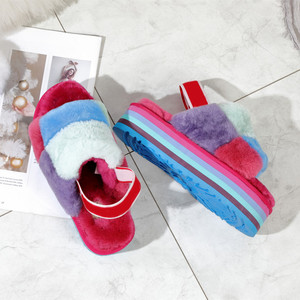 Sandalias de Piel Sintética para Mujer al por Mayor, Sandalias de Verano para Niña, Lindas y Elegantes, Pantuflas Peludas para Bebé, Sandalias Antideslizantes de Moda - Product Image 3