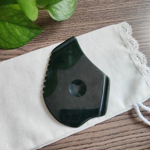 GUA SHA-mascarilla FACIAL de JADE de nefrita verde, herramienta de <span class=keywords><strong>Intro</strong></span> Gua Sha de alta calidad, Jade de nefrita, herramienta de terapia de belleza - Product Image 6
