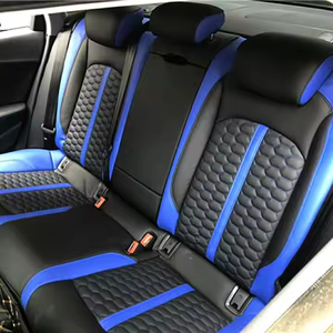 Amélioration des sièges électriques haut de gamme pour <span class=keywords><strong>Audi</strong></span>/Volkswagen, cuir noir et <span class=keywords><strong>bleu</strong></span> sur mesure avec surpiqûres en losange - Product Image 6