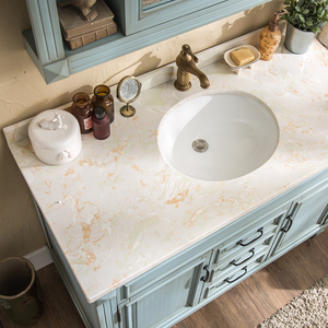 Tocador flotante de estilo americano, madera de roble de pie de <span class=keywords><strong>mueble</strong></span> de <span class=keywords><strong>baño</strong></span>, moderno, con espejo - Product Image 4