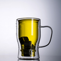 Grande Capacité Bière Verres À Vin Boire Whisky Vodka Tasse Café Jus Tasses À Eau Tasse À Thé Double Fond Tasses En Verre En Gros