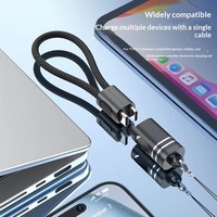 KABEL Pengisi Daya Super Cepat DualType C ke USB C PD untuk IPHONE, Jaket Anyaman Ponsel BARU, Gantungan Kunci Lanyard
