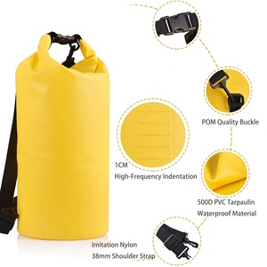 กระเป๋าแห้งกันน้ำ PVC สำหรับตั้งแคมป์และเดินป่า ขนาด 5L 10L 15L 20L รับทำโลโก้ตามสั่งจากโรงงาน - Product Image 3