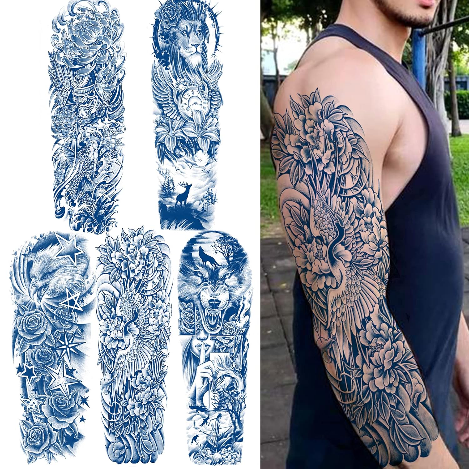 Tattoo Tech очень большая Полуперманентная Татуировка взрослый арт дизайн временные татуировки длится 2 недели водонепроницаемый реалистичный вид