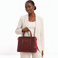 DEJURIOR Sac de Luxe Femme Nouvelle Collection 2026 Haute Qualité en Cuir PU Lisse Color Block, Ensemble 2-en-1 : Sac à Main et Sac Fourre-tout à Poignée Supérieure