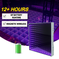 Nouvelle arrivée batterie intégrée plus de 12 heures d'autonomie miroir de fête de mariage portable piste de danse led magnétique sans fil