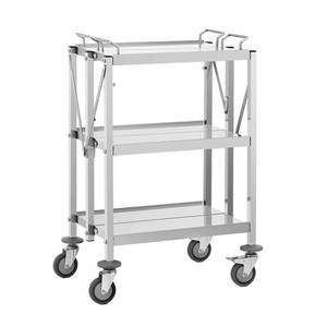 Stainless Steel Foldable Mobile Dining Trolley | Heavy Duty <b>Commercial</b> Trolley for Restaurant & Hotel - Product Image 1