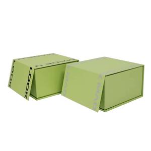 Custom UV Logo Green Magnetic Book Shape Rigid <b>Cardboard</b> Gift Box - Product Image 1