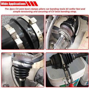 Jeu <span class=keywords><strong>de</strong></span> 2 pinces pour colliers <span class=keywords><strong>de</strong></span> serrage <span class=keywords><strong>de</strong></span> soufflet <span class=keywords><strong>de</strong></span> cardan, kit d'outils universels <span class=keywords><strong>de</strong></span> serrage à oreilles avec coupe-câbles pour essieux automobiles et flexibles d'aspiration - Product Image 5