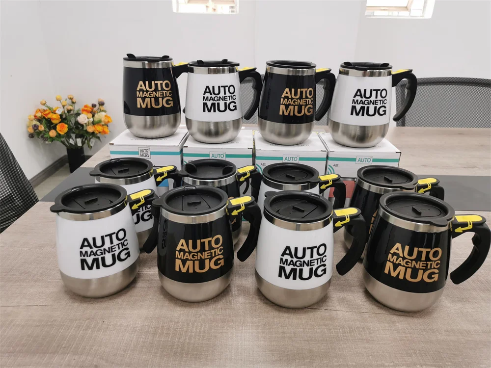 Electric coffee mug Manufacture custom logo wholesales battery operated USB rechargeable Self Stirring Auto Magnetic Mug