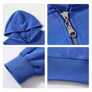 เสื้อฮู้ดซิปเต็มตัวสีดำ ผ้าฝ้าย 100% คุณภาพสูง ไซส์ใหญ่ ขายส่ง - Product Image 5