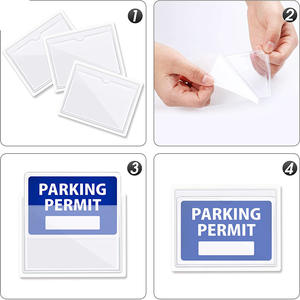 <span class=keywords><strong>Pochette</strong></span> transparente autocollante en PVC pour <span class=keywords><strong>pare</strong></span>-<span class=keywords><strong>brise</strong></span> de voiture, porte-permis de stationnement, porte-carte d'<span class=keywords><strong>assurance</strong></span> automobile - Product Image 3