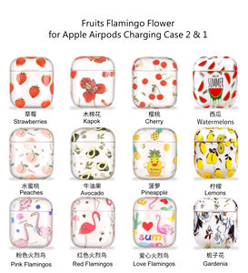 Housse transparente pour <span class=keywords><strong>Airpods</strong></span>, mignon filles femmes Fruits Flamingo lisse dur PC étui pour <span class=keywords><strong>Airpods</strong></span> étui de charge 2 & 1 - Product Image 6