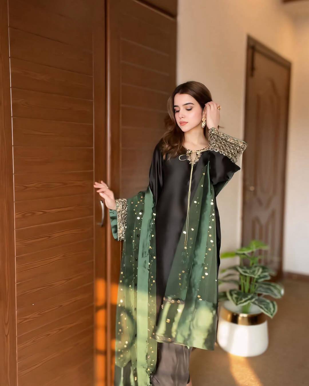 white christmas dresses Ajrak Print Design Modal Silk Kurta Material main image 0