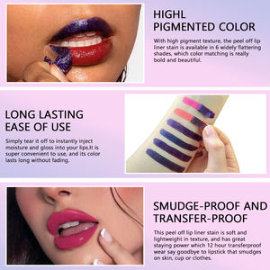 <span class=keywords><strong>Tinta</strong></span> <span class=keywords><strong>Labbra</strong></span> Opaca in 6 Colori, Rossetto Liquido Peel-Off Impermeabile e Duraturo, Lucidalabbra Senza Sbiadimento - Product Image 4