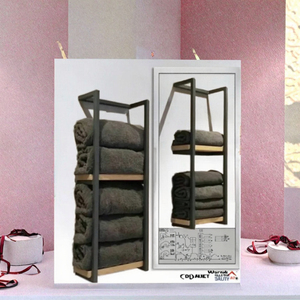 Luxury Double-Tiered Folding Metal Towel Rack Standing Type Wall-Mounted Multifunction Bathroom Blanket Storage <b>Shelf</b> - Product Image 3