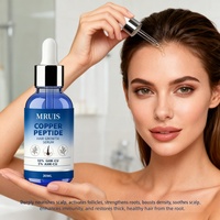 Serum Pertumbuhan Rambut Peptida Tembaga OEM ODM GHK-Cu AHK-Cu Anti Rambut Rontok untuk Garis Rambut yang Menipis, Serum Menutrisi Kulit Kepala untuk Pria Wanita
