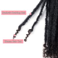 Extensions de cheveux queue de cheval bouclées noires type dreadlocks avec cordon de serrage, en fibre haute température, postiche queue de cheval pré-bouclée à clipser pour femmes