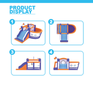 <span class=keywords><strong>Castillo</strong></span> inflable para niños con tema náutico, con tobogán largo, trampolín y pozo de bolas - Product Image 3