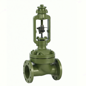 Vanne de régulation de pression pneumatique à cage simple en acier au carbone série ZJHP EP Positioner YT1000L DN50 - Product Image 1