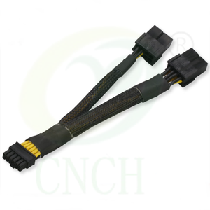 Cavo Adattatore GPU a Y Intrecciato CNCH 20cm, PCIe 8-Pin Femmina a Doppio 2x8 Pin (6+2) Maschio, Cavo di Estensione PCI Express - Product Image 2