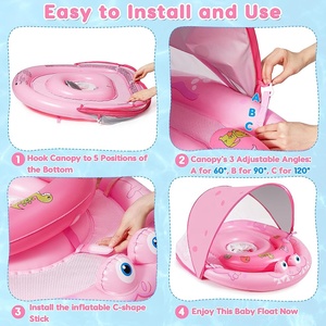 Bé Bơi Float Với Có Thể Điều Chỉnh Ghế Có Thể Tháo Rời Upf50 + Mặt Trời Bảo Vệ Tán 6-24 Tháng Bé Hồ Bơi Float - Product Image 4
