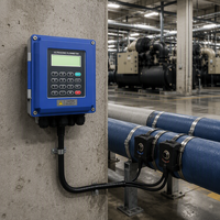Compteur de chaleur ultrasonique mural à pince, débitmètre RS485 Modbus 4-20mA pour CVC eau réfrigérée et chauffage