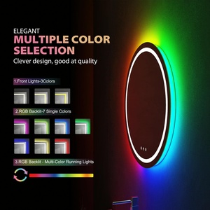 3 màu sắc và Dimmable ánh sáng chiếu sáng Nhà cung cấp nhà máy 32 inch không khung dẫn với đèn <span class=keywords><strong>RGB</strong></span> hiện đại vòng gương phòng tắm - Product Image 5
