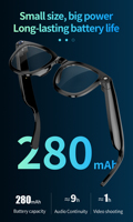 Lunettes intelligentes de traduction simultanée CY01 AI haute précision avec caméra 2K et Wi-Fi sans fil