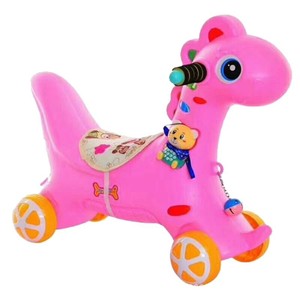 Pink Plastic Rocking Horse For 2 To 4 Years Kids Ride On Toy With Music And Gliding Function Infant Toy Chair - Product Image 3