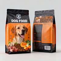 Sac d'emballage alimentaire personnalisé pour animaux de compagnie (chats et chiens) de 1,5 kg, 7 kg, 9 kg, 10 kg, en plastique, à fond plat, pour friandises et aliments