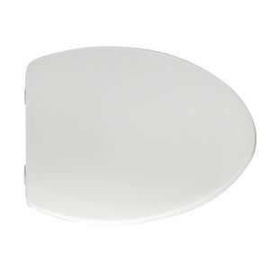 Asiento de inodoro blanco con bisagras en forma de C, 50.9 cm de largo y 37.6 cm de ancho, para personas mayores - Product Image 1