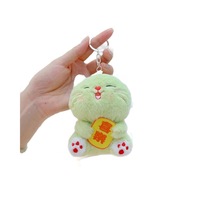Porte-clés chat porte-bonheur doux et moelleux, pendentif en peluche porte-bonheur chinois, adorable animal porte-clés, décoration de sac à dos pour femme, cadeau