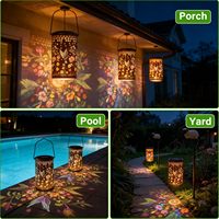 Lanternes solaires colorées pour l'extérieur, étanches, LED, en métal, suspendues, pour jardin, patio, cour, pelouse, véranda, décoration