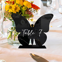 Numéro de table en acrylique blanc, noir, or, argent, miroir, forme spéciale, pour décoration de mariage et de fête moderne