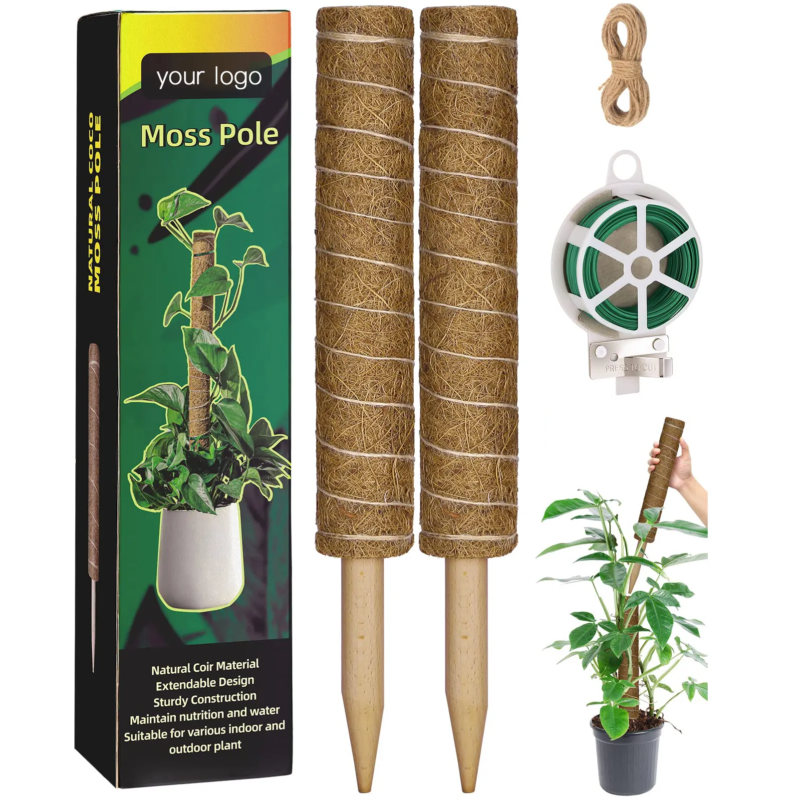 2022 Seedling Groove Hawk 12 Inch 16 Inch 20 Inch Garden Plant Support Stakes Moss Pole for Monstera Plants