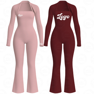 Y2k Phụ Nữ Của Biểu Tượng Tùy Chỉnh Bodycon Phụ Nữ Tập Thể Dục Thể Thao Phụ Nữ Khăn Choàng Với Áo Liền Quần Cao Cô Gái Thân Thiện Bodysuit - Product Image 1