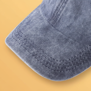 หมวกกีฬาผ้าฝ้ายฟอกสี2025แบบวินเทจปรับได้สไตล์สตรีทและพิมพ์ลายพัฟ - Product Image 1