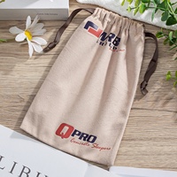 Sac à cordon gris avec logo personnalisé, pochette en daim doux, logo imprimé en sérigraphie ou en relief pour bijoux, colliers, cosmétiques, chaussures, emballage cadeau