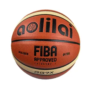 Bola Aolilai Basquetebol 12 Panel Ukuran Standar GG7X Kulit PU Kustom Profesional Aolilai Bola Basket