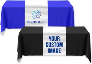 Camino de Mesa Personalizado con Logotipo Empresarial, Mantel Personalizado <span class=keywords><strong>para</strong></span> Fiestas, Cumpleaños, Bodas, Aniversarios, Eventos de Vendedores y Ferias Comerciales - Product Image 1