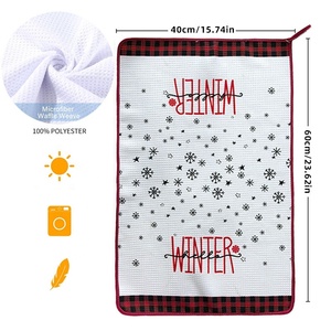 Drôle vierge gaufre pâques réutilisable boulangerie plat thé tissu noël saint valentin lavable sublimation torchons de cuisine - Product Image 5